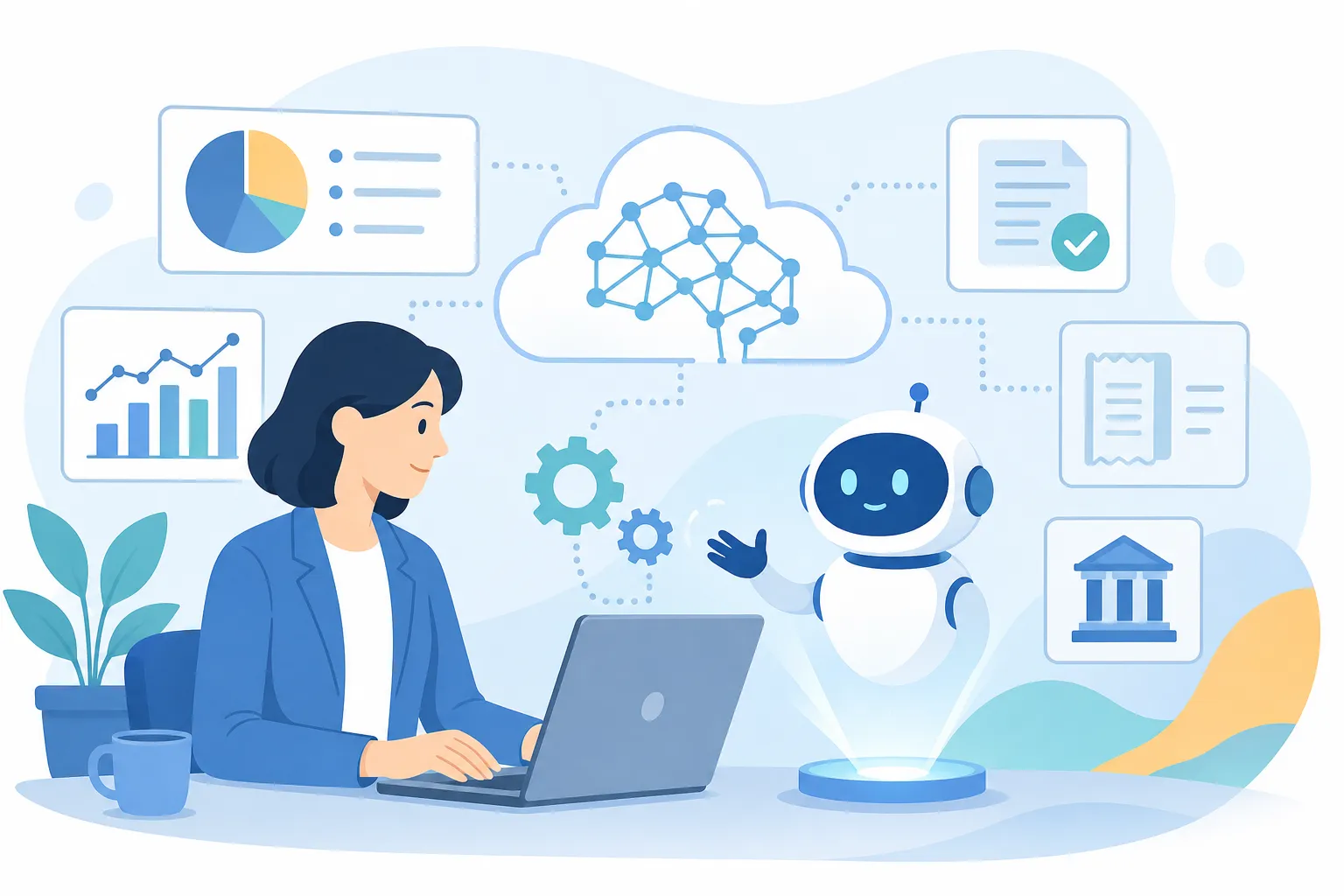 クラウド会計ソフトのAI機能のイメージ